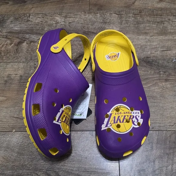Crocs LA Lakers Sandals Men Size 11