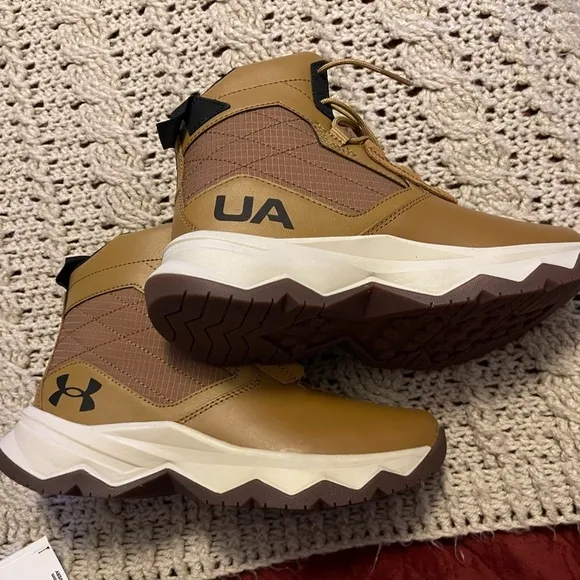 HIKING Under Armour Stellar G2 6&quot; Tactical Boots  Size 6Y Brown Outdoor Youth